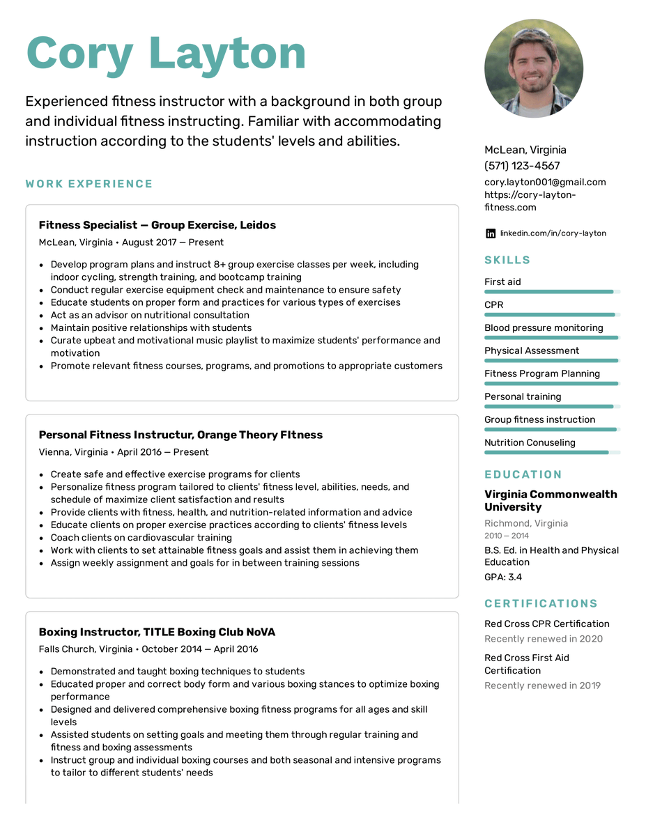 EasyResumeIO's tweet photo. Simply listing your physical abilities on your #resume as a #fitnessinstructor is not going to cut it anymore — to effectively showcase your skills &amp; experience, you have to show your adaptability &amp; flexibility in teaching varying ages and skill levels:
https://t.co/tp7EbSmy5k https://t.co/OgFCuebhYr