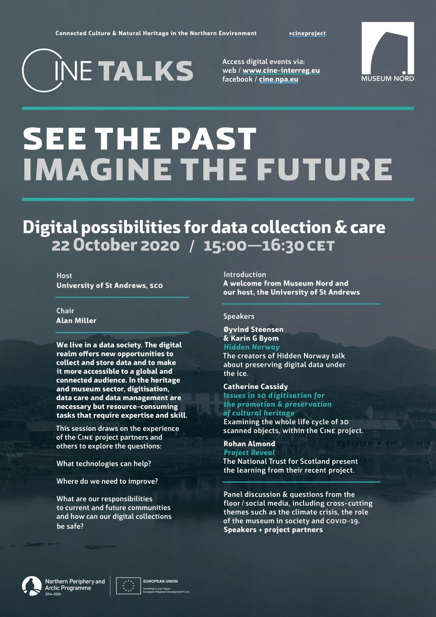 CINEprojectEU's tweet photo. It's today! Grab your coffee/lunch/afternoon tea (depending on time zone) and join our great line up of speakers for the latest CINE TALKS: Digital Possibilities for Data Collection and Presentation: https://t.co/d7PqptRhax https://t.co/XbnDtaAOIa