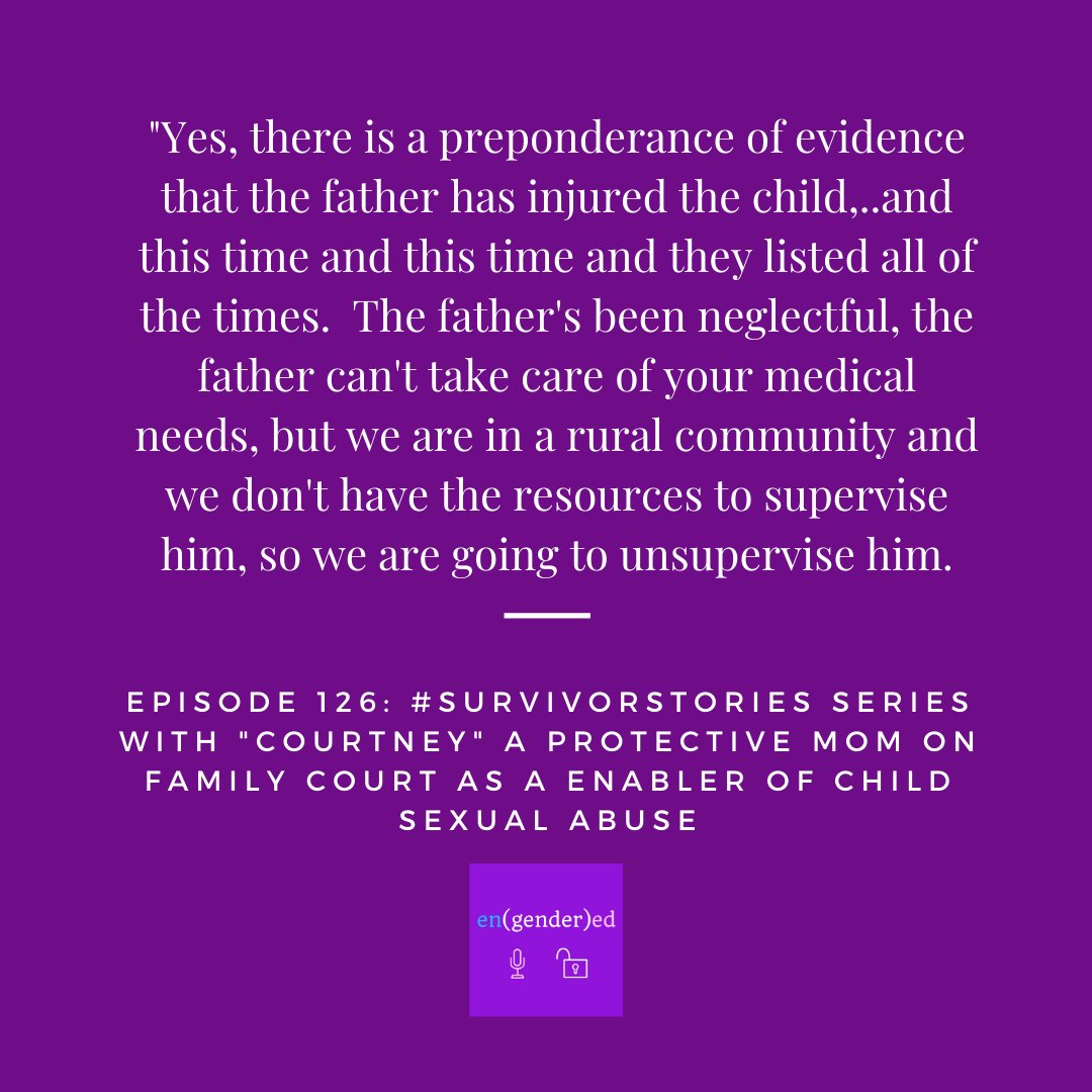 engenderedpod's tweet photo. Our latest #SurvivorStories episode w/"Courtney" talks about her experience w/family court, their dismissal of the father's behavior, &amp; #abusertactics used 2 engage in #coercivecontrol. https://t.co/azxW3ec0Tu Join Courtney in tomorrow's conversation:  https://t.co/Fy80G5Gq0J https://t.co/CkK4Krjs4G