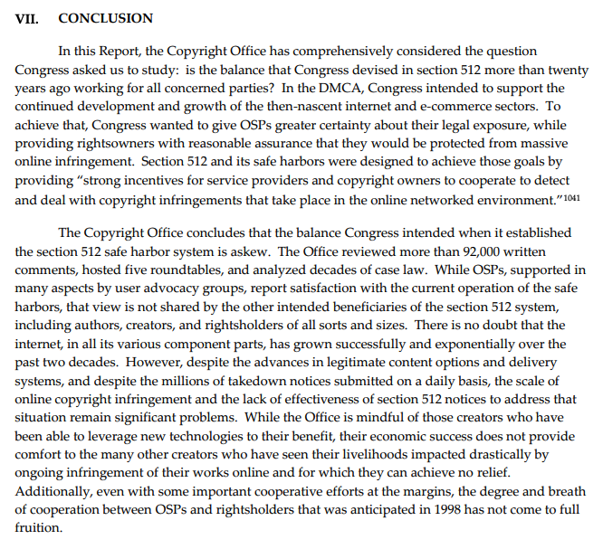 In 1998 when the DMCA was created, Congress intended for OSPs (Online Service Providers, like Twitch and YouTube) and rights holders to work together to achieve viable licensing solutions. However, this hasn& #39;t happened.