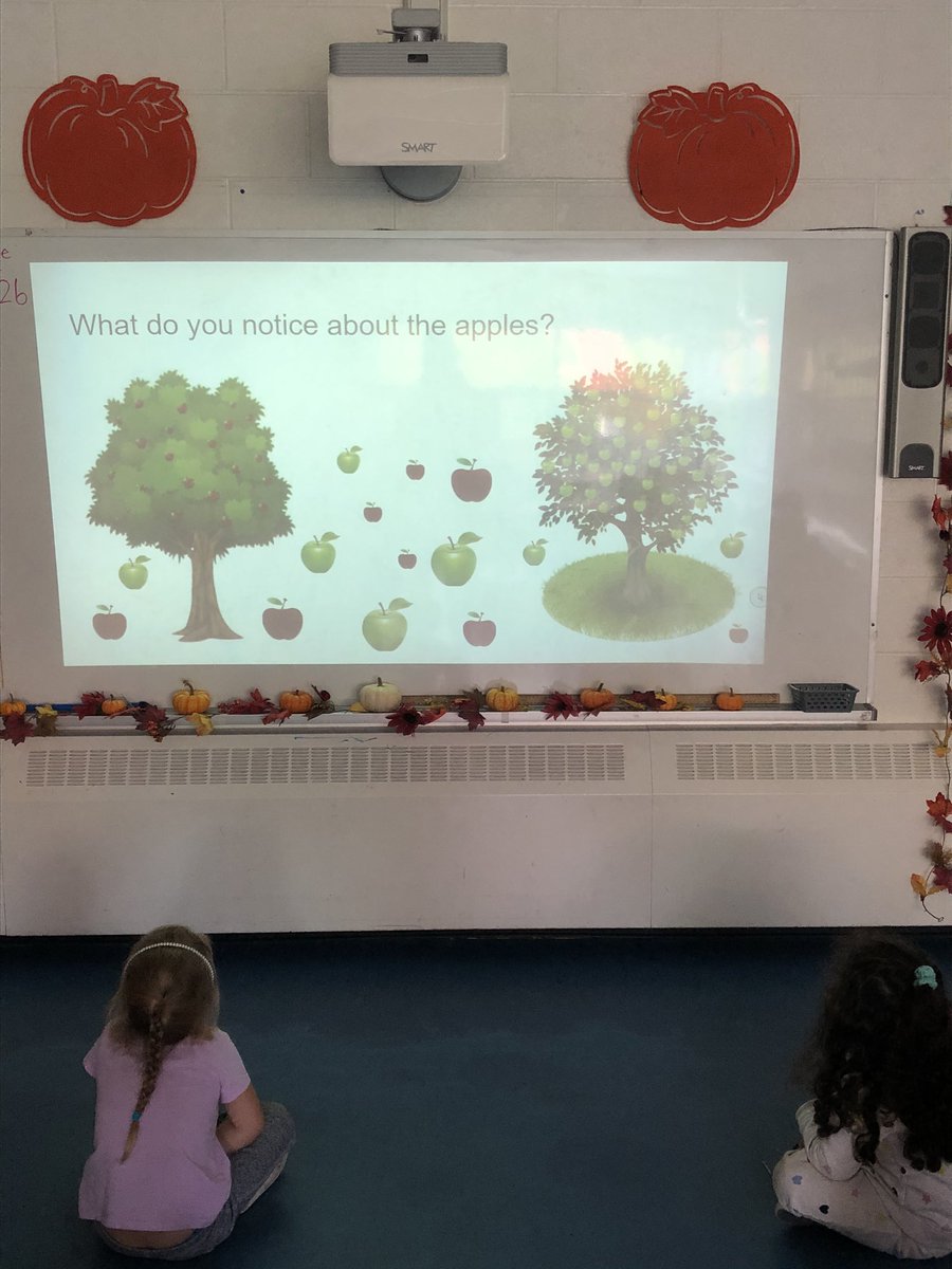 SSydoryshyn's tweet photo. We love #MathTalks! Students made many observations before sorting apples based on colour and then size #OntEd #FDK #kindiemath #kindermath @StMargaretDP @DP_math https://t.co/UK5577M91p