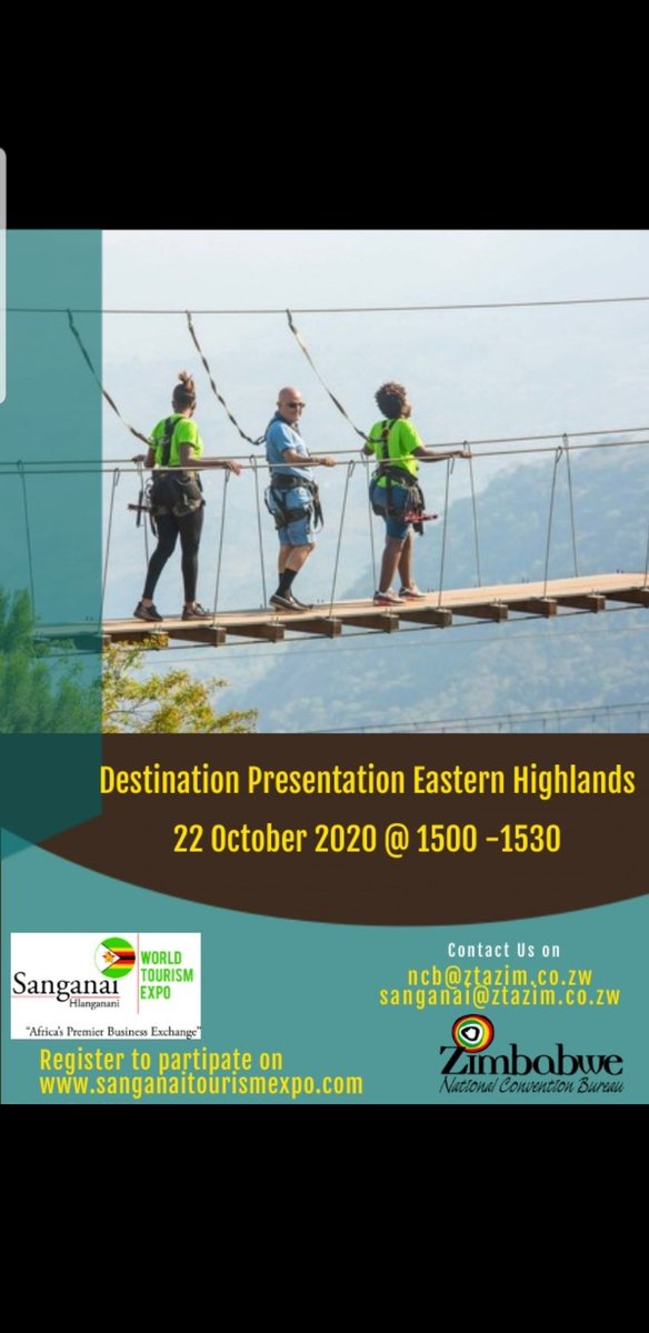 ZtaUpdates's tweet photo. Another exciting lineup of webinars for tomorrow.  

Register to participate on https://t.co/Zgb0D9jGx9 

#sanganai #worldtourismexpo #VisitZimbabwe #zimbho https://t.co/OIyt9tNV4G