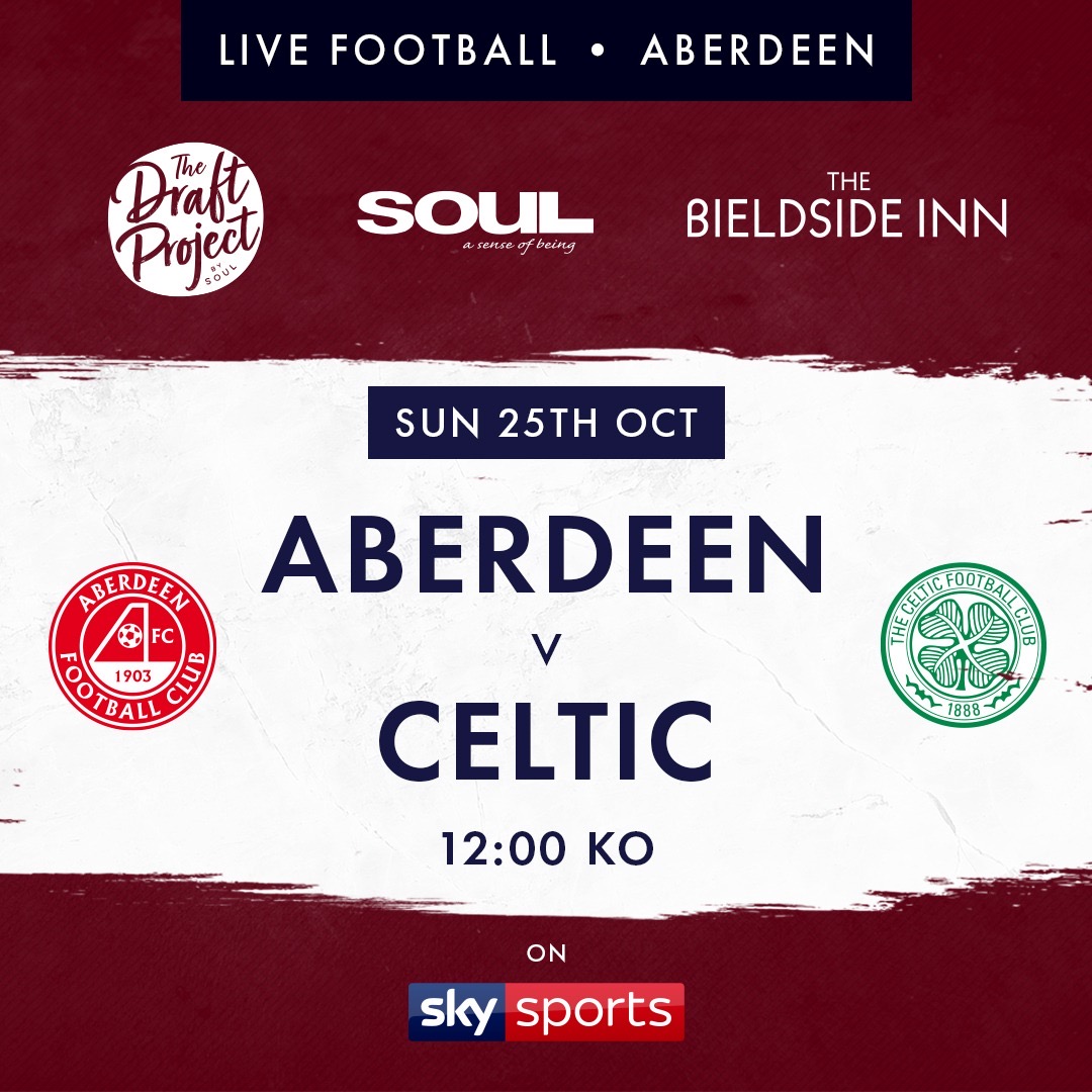 Aberdeen v Celtic ⚽️

We're showing the match this Sunday with a 12pm kick off! We have screens across both our outdoor areas, and our Bon Accord St marquee is licensed from 10am! 🙌🏼

We'll get the beers ready 🍺