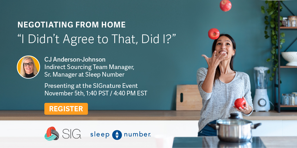 How are #sourcing leaders adapting to the changing world of business? Join Sleep Number Indirect Sourcing Team Leader CJ Anderson-Johnson and learn her top tips for leading effective remote #negotiations. #procurement lnkd.in/gCMXQ8c