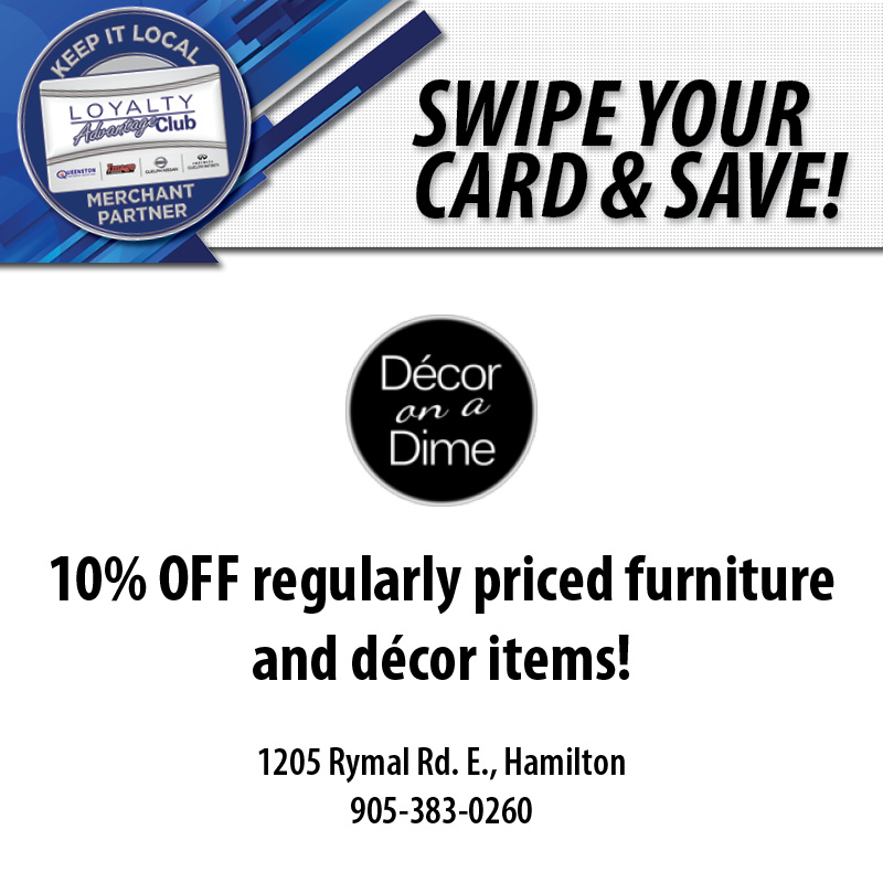 QueenstonChev's tweet photo. From vintage to modern, Décor on a Dime has something for everyone's design style. Loyalty Advantage Club member receive 10% off regularly priced furniture and décor! @Decor_On_A_Dime #KeepItLocal #Decor #HamOnt #QueenstonChev https://t.co/NzwCbdK9BI
