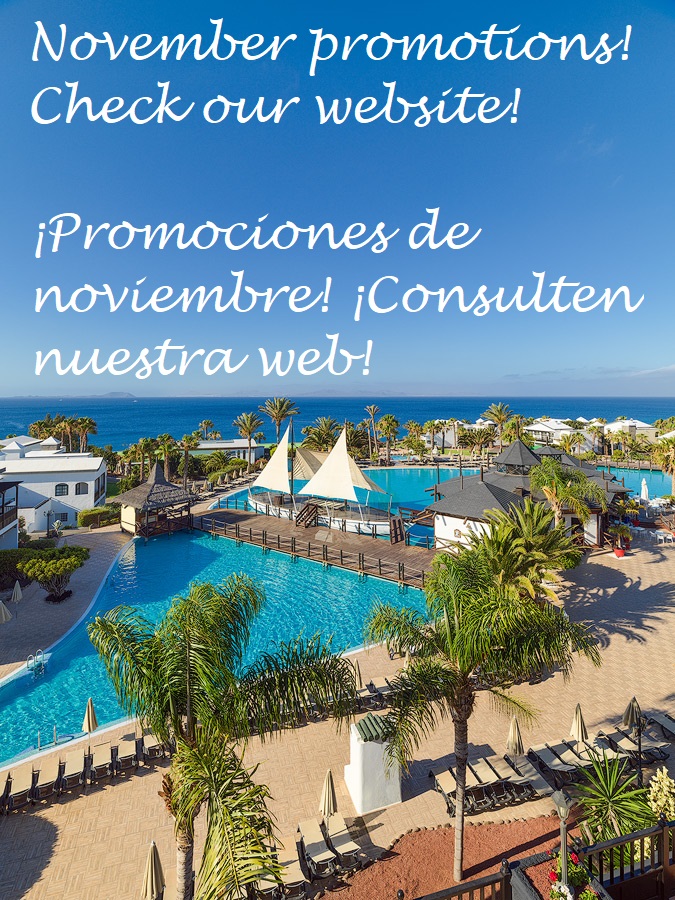 H10RubiconPal's tweet photo. ¡Descuentos para estancias del mes de noviembr! Consulte precios y disponibilidad en web

November bookings with special discounts, not to be missed! Check prices and availability at the website 

#H10RubiconPalace #RubiconPalace #Lanzarote #CanaryIslands #H10Hotels
#WelcomeH10 https://t.co/1mvUBeNyQk