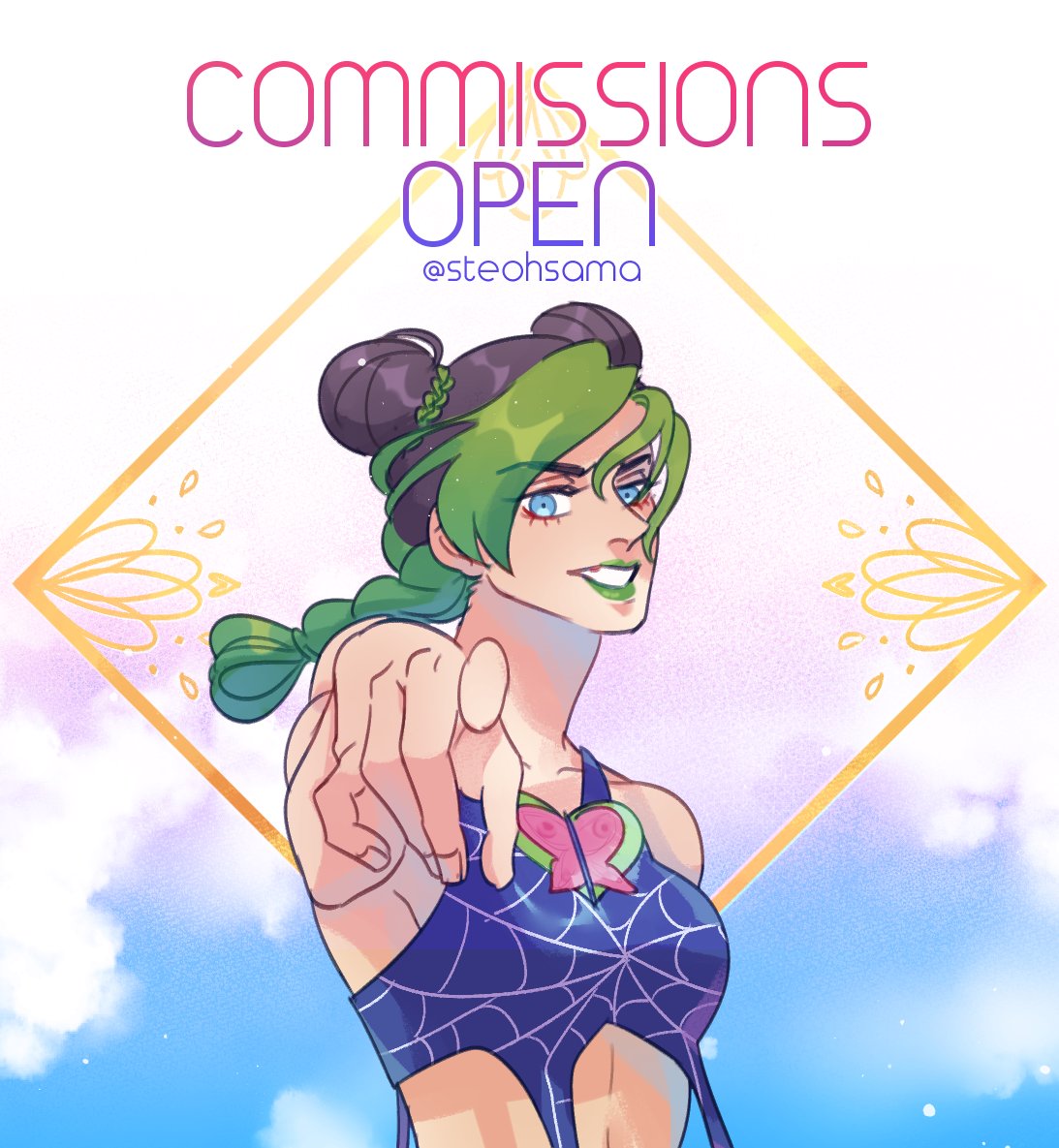 ✨《 COMMISSIONS OPEN! 》✨
hello friends! I'm opening commissions again. not fcfs this time - please fill out the form (link in replies) if interested! accepting forms until all slots are filled or until Nov. 1st 
