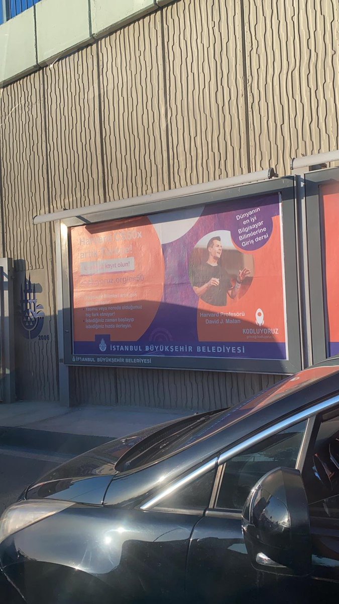 Çook heyecanlıyız: CS50xKodluyoruz İstanbul'un çeşitli billboard'larında, afişlerinde ve ModyoTV'de. Umarım daha çok kişiye ulaşır 💃🕺Teşekkürler <a href="/istanbulbld/">İstanbul Büyükşehir Belediyesi</a> @zeministanbul! 
<a href="/kodluyoruz/">Kodluyoruz</a>