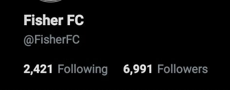 Thanks to everyone who Retweeted our message yesterday. Just 9 more followers needed to get us to 7000 #ForzaFisher