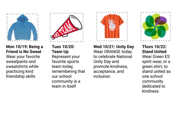It’s #UnityDay2020 and our <a href="/GreenESLeaders/">GreenES Leaders</a> are reminding us today, and every day, to #choosekind! (P.S. Kindness Challenge is making its way to the cafeteria... ends 10/30!) <a href="/WakeSchCounslor/">Wake Sch. Counselors</a> @MsMcHugh_Green <a href="/CounselorTT2015/">Ms. Thompson</a> #NationalBullyingPreventionMonth forms.gle/neqYgauJGzYe6b…