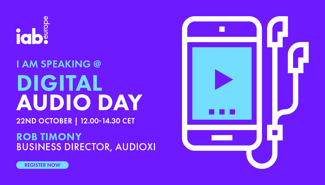 RobTimony's tweet photo. Really looking forward to the @IABEurope #DigitalAudioDay tomorrow!
It's kicking off at 11am Irish Time & I'll be chairing a lunchtime panel on "The Future of Audio" with a fantastic group from Oracle, Xaxis & Bauer Finland.
Register below for free:
https://t.co/ypKlDraDOB https://t.co/vkZI0VKXwg