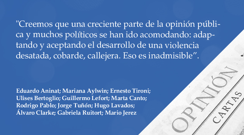 Carta al Director | “Acomodarse a la violencia”, por 12 firmantes https://t.co/EyiaKvFekO https://t.co/iDsMU780tu