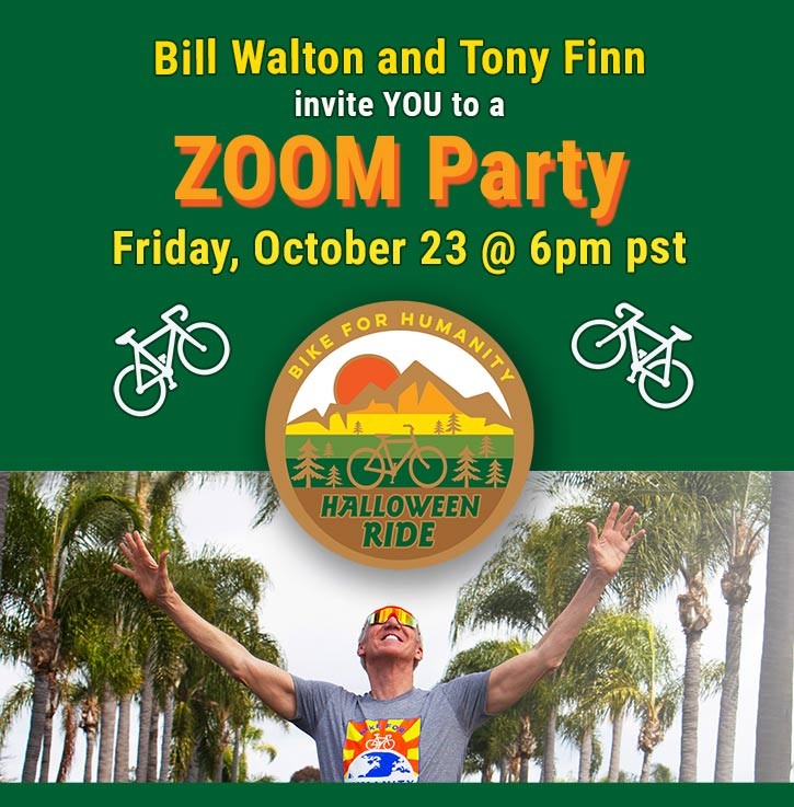 gbmag's tweet photo. Join us for an Intergalactic ZOOM PARTY! With special guests, answer your questions on @bikeforhumanity HALLOWEEN RIDE, giveaways, awesome music from Mark Fisher from the Electric Waste Band, have a drink or two, and talk about the charities. https://t.co/3N8Qhv7qRZ #billwalton https://t.co/lN60MxL0r9