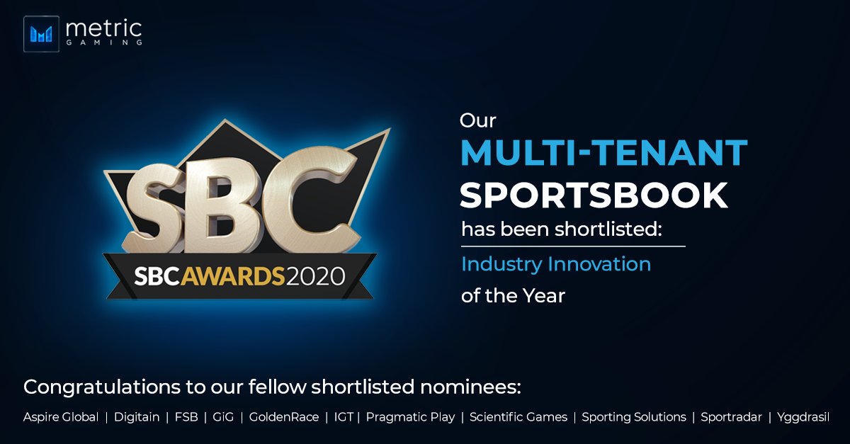 Despite a challenging year for everyone in the industry, we are happy to be shortlisted for the Industry Innovation of the Year at the SBC - Sports Betting Community Awards.

Congratulations to our fellow shortlisted nominees, we are up against some strong opposition.

#SBCAwards