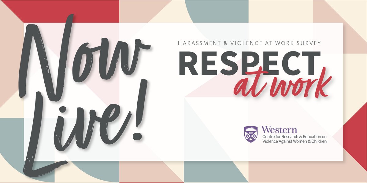 Learn to End Abuse (@learntoendabuse) on Twitter photo 2020-10-22 23:33:01 NOW LIVE! We’ve launched a new national survey on workers’ experiences of harassment & violence at work. Click to learn more & participate: cutt.ly/KgaO9GD #RespectAtWork #RespectAuTravail NOW LIVE! We’ve launched a new national survey on workers’ experiences of harassment & violence at work. Click to learn more & participate: cutt.ly/KgaO9GD #RespectAtWork #RespectAuTravail