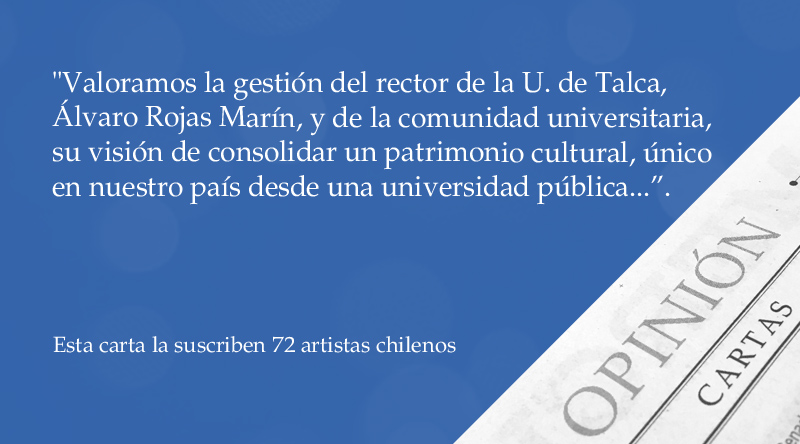 Carta al Director | “La cultura del arte en la U. de Talca”, por 72 artistas chilenos https://t.co/GLSEkgiQ6b https://t.co/cWDQ1jkDvR