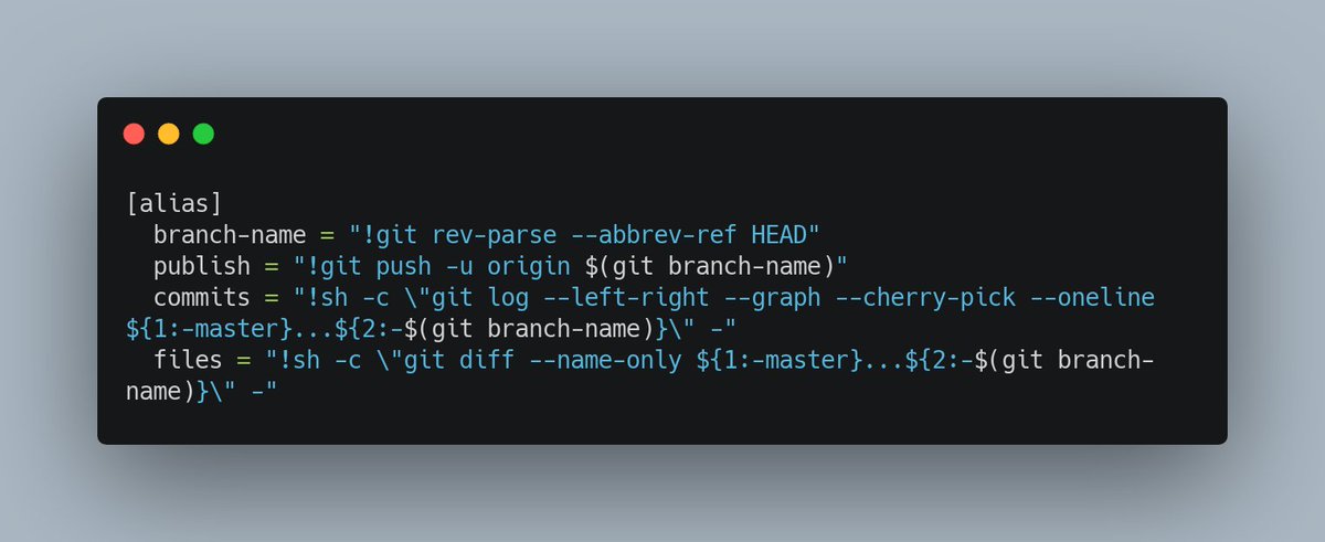 amiridis's tweet image. What are some gitconfig aliases you&apos;ve grown to use often? Here are the ones I use. #git #gitconfig #aliases