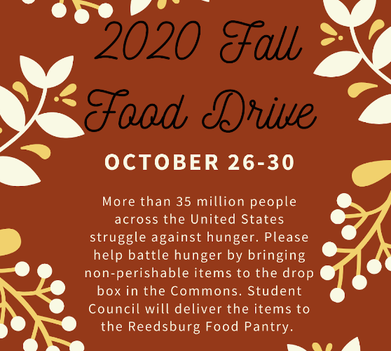 Smuksta's tweet photo. Let's help out our community, @RAHSburg @rahs_studco @NHSRAHS! Please bring non-perishable food items to the drop area in the commons next week. #ReedsburgPride https://t.co/2vFjDXB2IP
