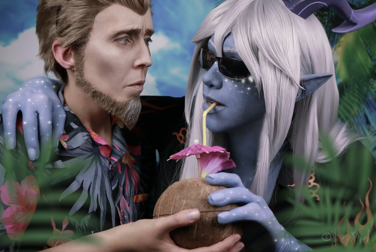 ⭐ Lord Viren &amp; Aaravos AU ⭐

"EY! Hands off!" - Viren doesn't seem to like sharing his coconut. 😆🌴☀️

📷 Photo by <a href="/x_Brokkoli_x/">🕸️ Sarah De'Ahrel🕸️@Dok0mi</a>
🎨 editing by me
👤 Viren AU Cosplay by <a href="/Xx_schmarik_xX/">Marik passed away (07.01.2021)</a>
👤 Character by <a href="/thedragonprince/">The Dragon Prince</a>

#TheDragonPrince #TDP #Aaravos #LordViren