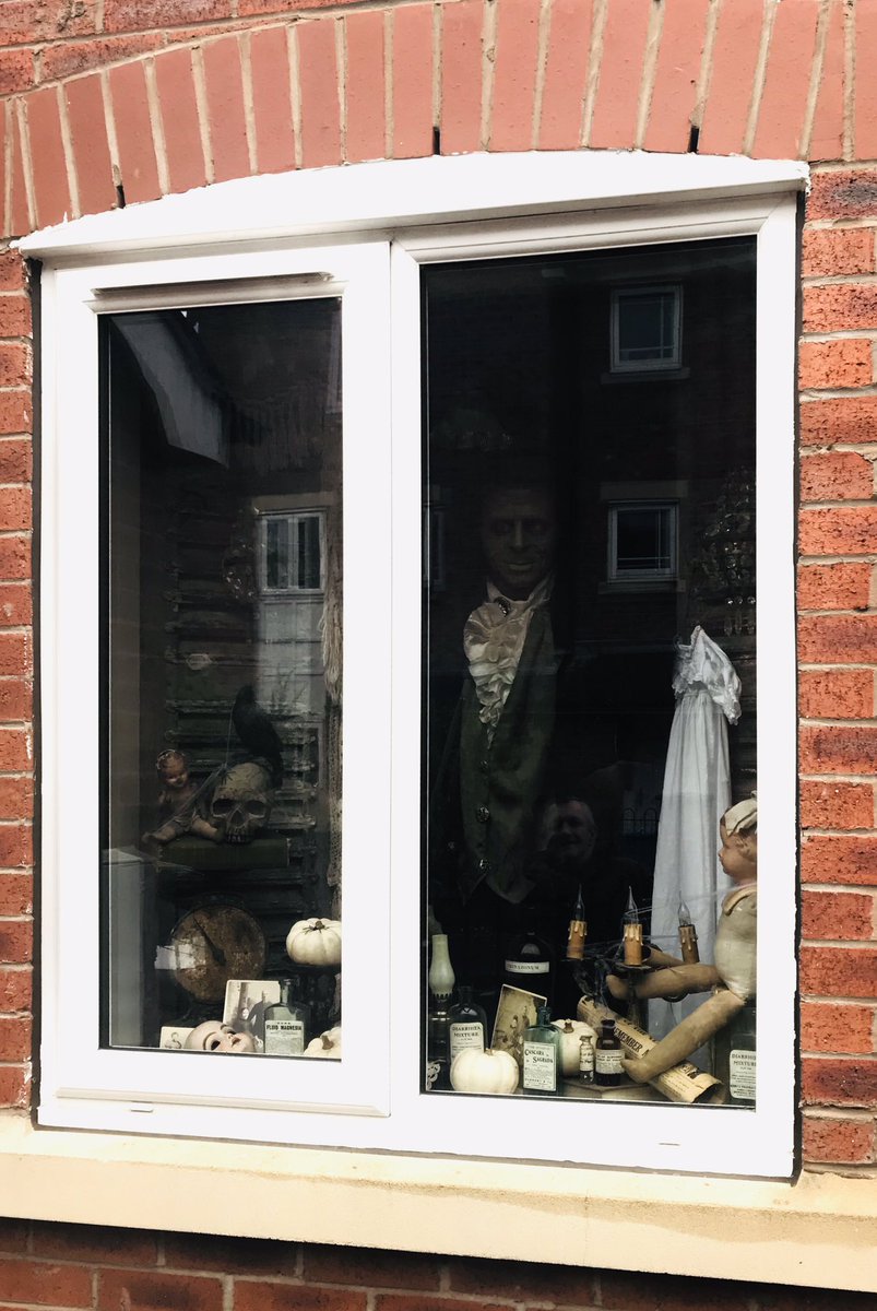 carolina_ash's tweet image. #Halloween #window_dressing. Thank you to this highly talented homeowner for this inspirational display! Totally made my day! #LockdownMagic