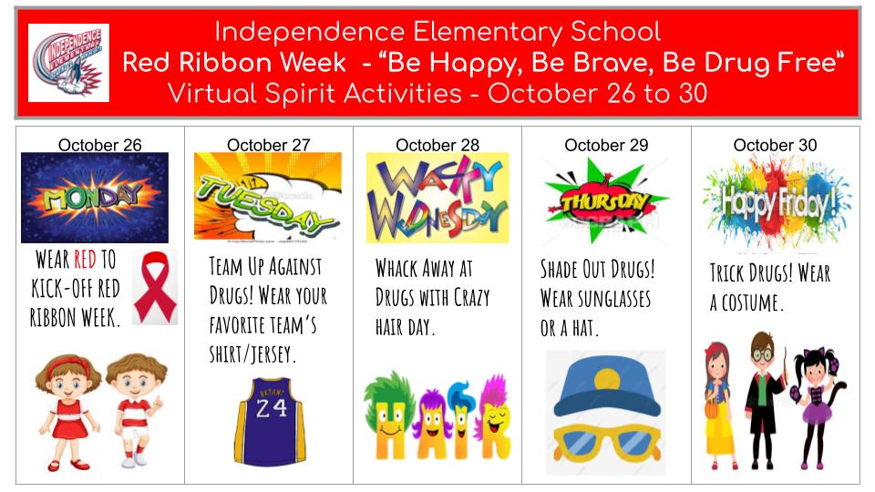 IndyESSTEM's tweet photo. Join us in our Virtual Spirit Week to celebrate saying, "No to Drugs and Alcohol!" (Red Ribbon Week) #indyrockets @CoS_South_Gate @lausdLDE @LASchools https://t.co/ktdjaoSohs