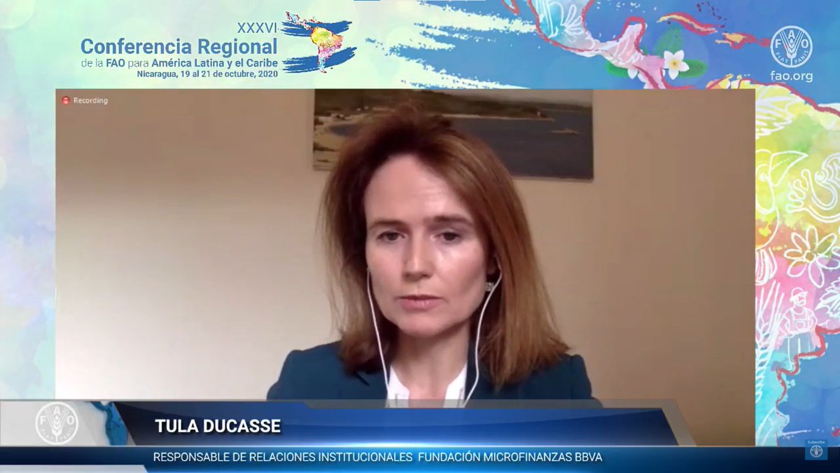 FAO Américas (@faoamericas) on Twitter photo 🔴#LIVE
#ConferenciaFAOAmericas
Tula Ducasse, Representante de <a href="/FMBBVA/">Fundación Microfinanzas BBVA</a>: "La inversión privada en el sistema alimentario es imprescindible para lograr el desafío de alimentar a 9 mil millones de personas en 2050".
fao.org/ConferenciaFAO… 🔴#LIVE
#ConferenciaFAOAmericas
Tula Ducasse, Representante de <a href="/FMBBVA/">Fundación Microfinanzas BBVA</a>: "La inversión privada en el sistema alimentario es imprescindible para lograr el desafío de alimentar a 9 mil millones de personas en 2050".
fao.org/ConferenciaFAO…