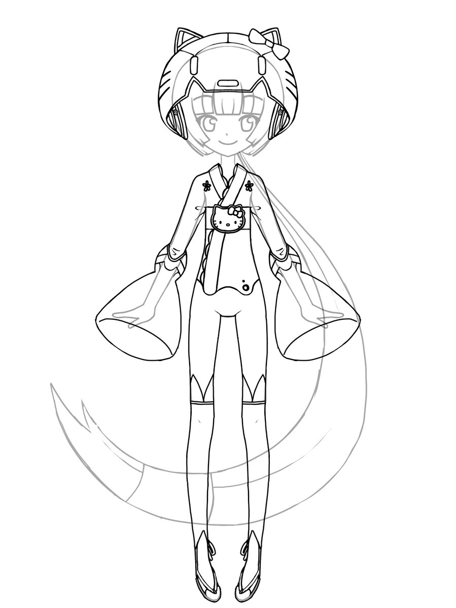 WIP sketch for a  #NekomuraIroha Live 2D model! #猫村いろはデビュー10周年 #ボカロいろは10周年カウントダウン #VOCALOID_IROHA10th_COUNTDOWN