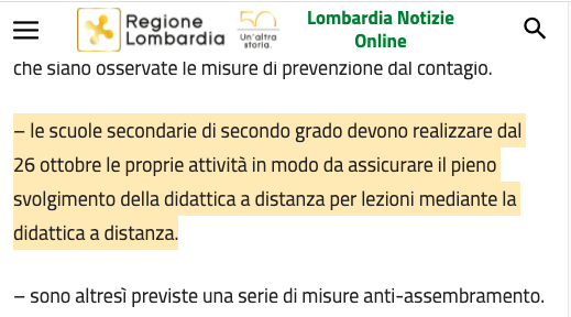 lucasofri's tweet photo. La formulazione uscita ora sul sito di news della Regione Lombardia, per farsi capire chiaramente. https://t.co/JiWcMbic87