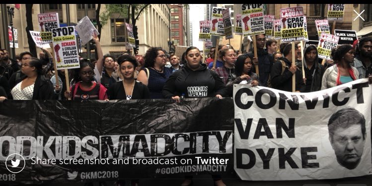 GKMC18's tweet photo. .@chicagosmayor made it clear today that she will not #DefundCPD & this is one day after the 6 year anniversary of officer Jason Van Dyke killing #LaquanMcDonald with #16shots! We thought it couldn’t get worse than Rahm, g were we wrong! Justice for #MiguelVega #MauriceGrantonJr https://t.co/CMI0P2gzV9