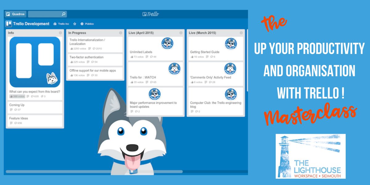 Lighthouse_Sid's tweet photo. Would you like to be more #organised, and get more done?! Not just at work, but at home too. Welcome to #Trello. Our #onlinemasterclass is at 6pm 18th Nov with Andy Allen. Tickets via #eventbrite
https://t.co/1ypiHoF6eS
#exetertogether #freelancers #smallbusinessowners https://t.co/7eHzWLLkYf