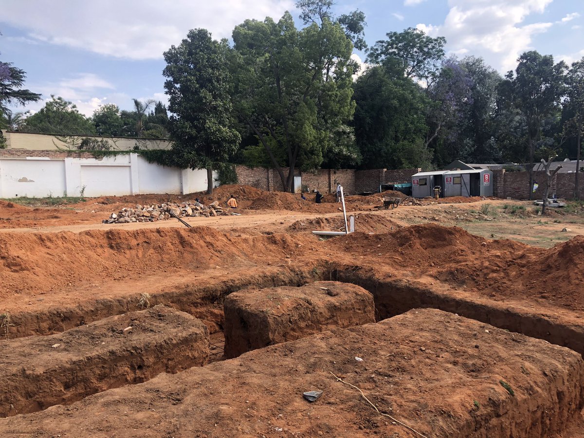 WCSEdesign's tweet photo. Good to finally get the foundations in for four of the six clusters at The Livingston, Waterfall Avenue Craighall #longslog #letsbuild https://t.co/H8X4UjbghL