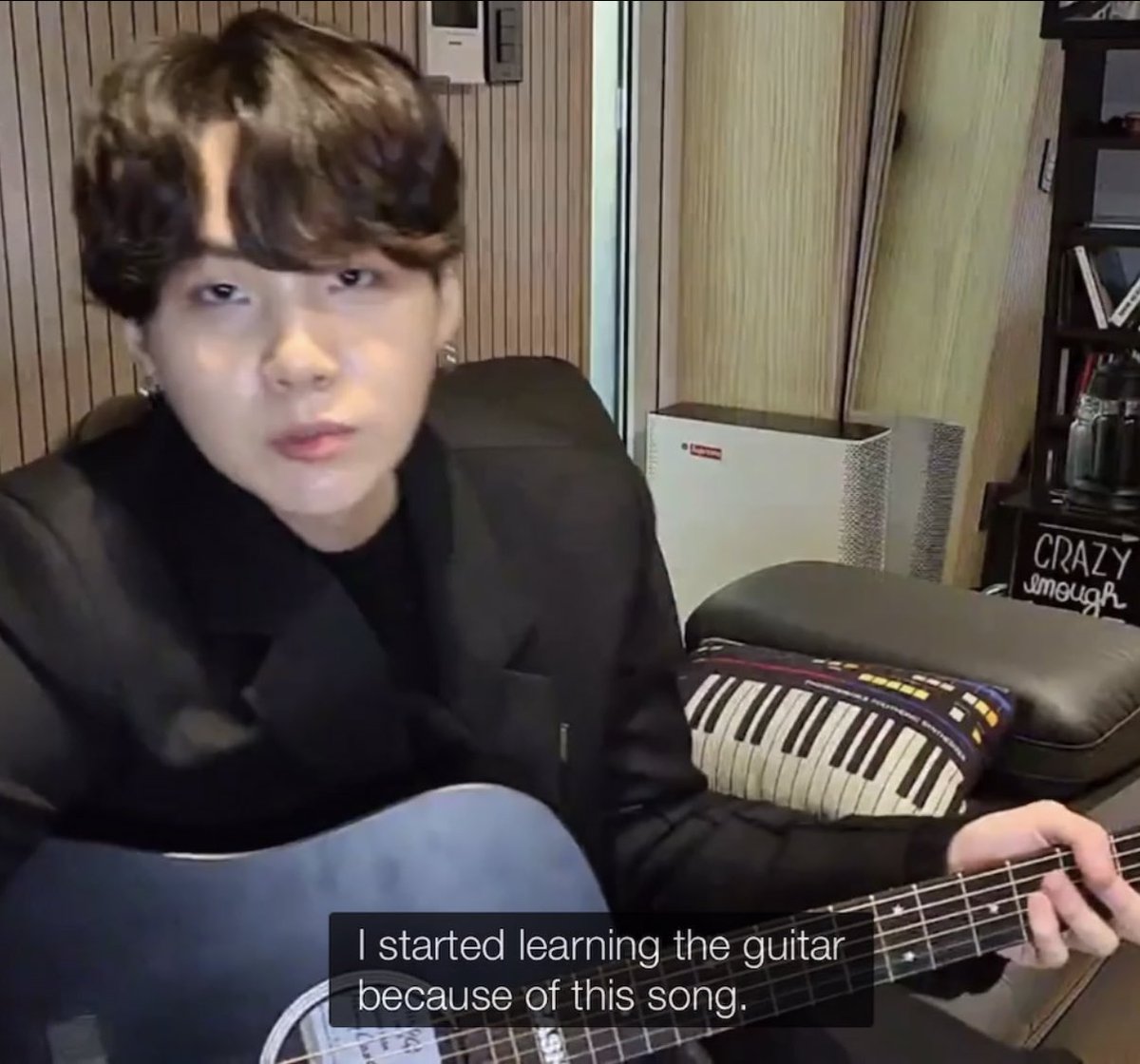 Of course I’m amazed how capable and comfortable he is after only a few short months of practice, but what’s more exciting is Yoongi expressing the holistic love for music that drives him to keep learning and changing