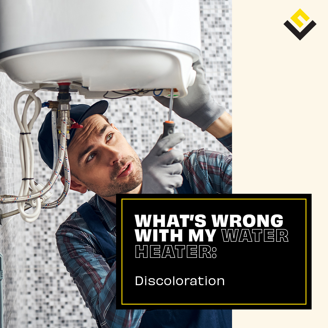 Brown, yellow, or red water is a sign you have rust in your water. While this rust wonÕt harm you or your familyÕs health, it could stain your clothes and your dishes. Rust in your water heater is an easy fix. Simply install a water softener or filtration system.