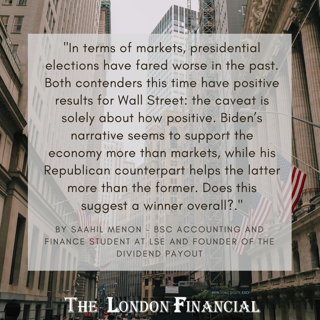 "With Gold, USD and the Yen weaponised as havens in past elections, here's a new asset for your investing arsenal"

Writes Saahil Menon, BSc Accounting and Finance Student at LSE and Founder of The Dividend Payout

thelondonfinancial.com/post/market-ma…

#markets #politics #Election2020