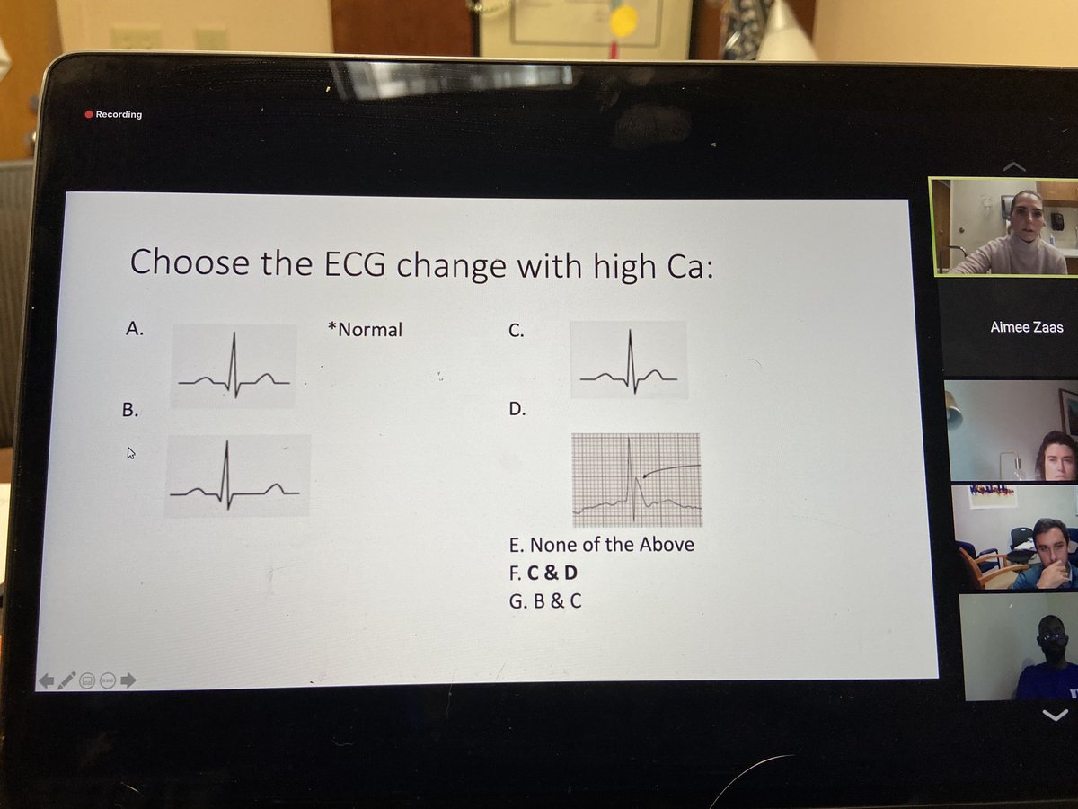 Use of polling as an interactive #SARtalk on ECG interpretation with @PKendserskyMD and alumni guest @coreykbradley <a href="/IMResidencyDuke/">Duke IM Residency</a> #dukefamily