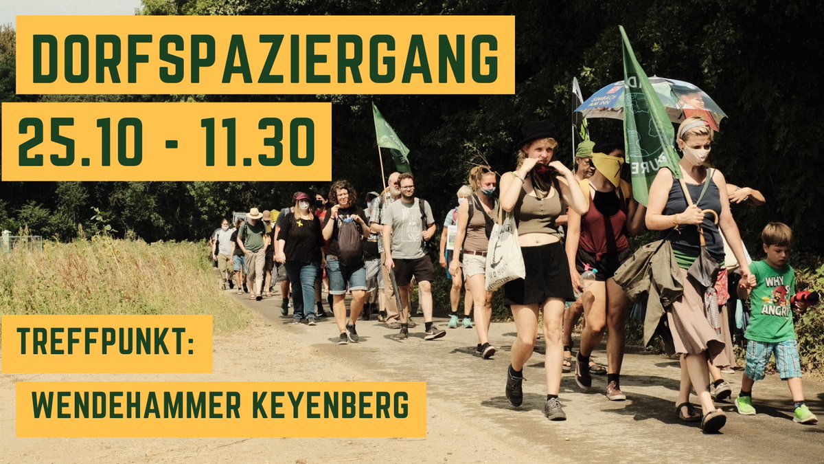 Am 25.10.2020 laden wir zum Wald- &amp; Dorfspaziergang ein:
🌳 Baumpflanzaktion von <a href="/AkteKeyenberg/">Menschenrecht vor Bergrecht</a> 
🏡 Dorfrundgang Keyenberg und Kuckum 
🎶Abschluss mit Musik in <a href="/UnserAllerWald/">Unser Aller Wald</a>
👉Treffpunkt: 11.30 am Wendehammer in Keyenberg.
#AlleDoerferbleiben