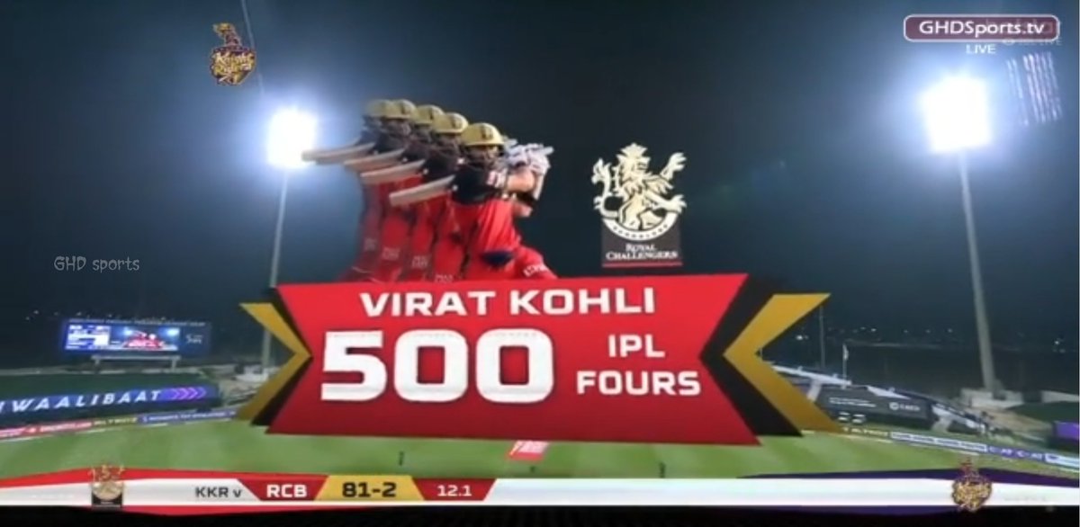 500 Fours in IPL for King Kohli ❤️
@imVkohli
#PlayBold #RCBvKXIP