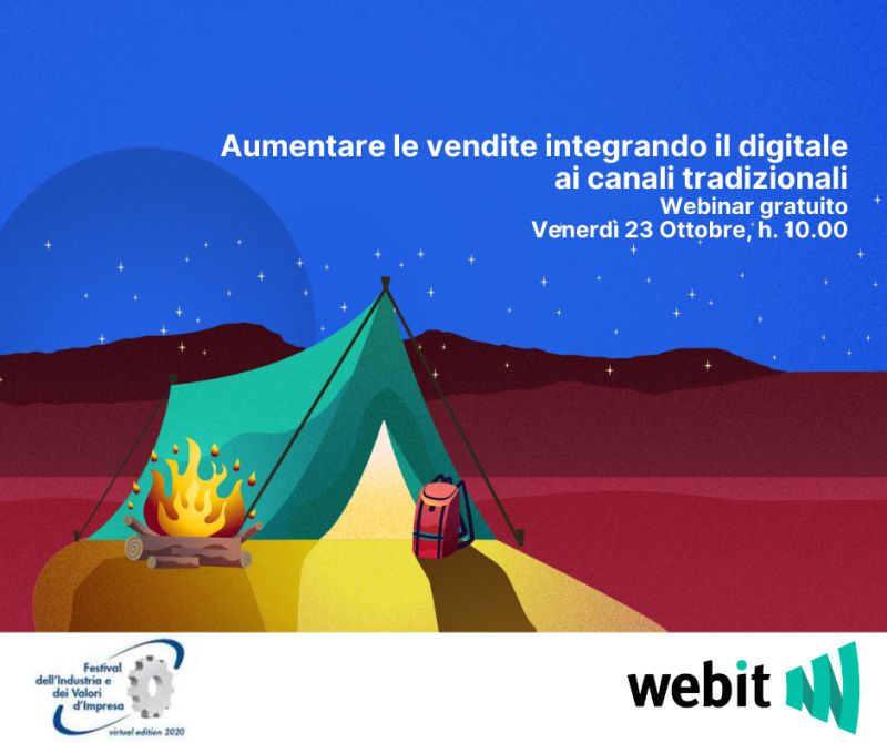 #webinar <a href="/webit_it/">Webit</a> speciale al Festival dell'Industria e dei Valori d'impresa 2020 di <a href="/ConfindRomagna/">ConfindustriaRomagna</a> 

📆 Venerdì 23 Ottobre, ore 10.00, iscriviti qui focus.webit.it/webit-festival…

🛒 Un percorso nel mondo #ecommerce con Fabio Andruccioli, Davide Pari, Giada Girardi.