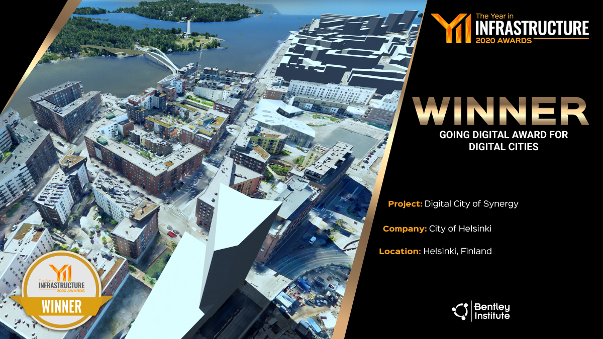 BentleySystems's tweet photo. The Digital Cities #YII2020 Award goes to… City of @Helsinki https://t.co/50p2BegGpu
