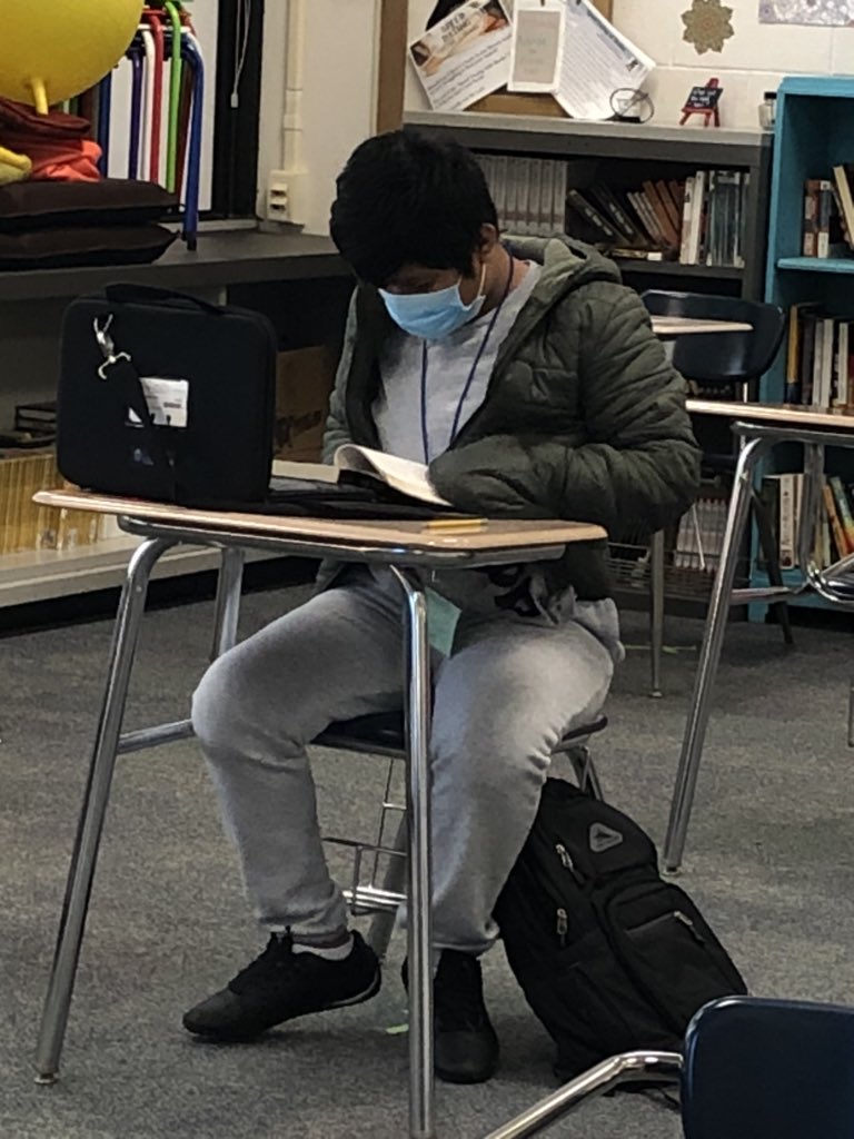 rittlitt's tweet photo. Reading in A101 is so much less lonely when I get to share it with these awesome #boyreaders who are enjoying magazines and #BookThief during #iReading time today @CSJHWildcats https://t.co/yEcHrAzM5e