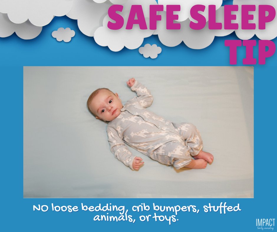 Safe Sleep Tip #3: A firm, flat mattress in a clutter-free crib, bassinet, or play yard is the best sleep area to help reduce your baby’s risk of SIDS and other sleep-related causes of death. For more info visit: bit.ly/2AO7I9J