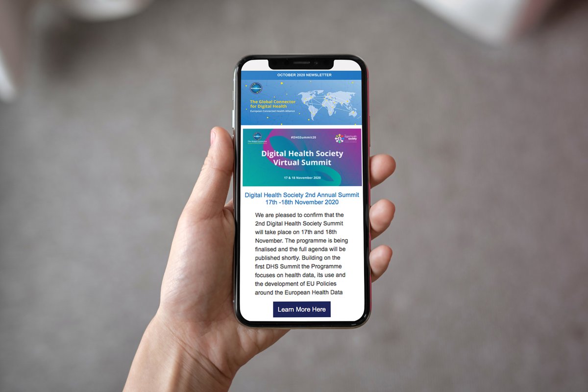 ECHAlliance's tweet photo. Our October NEWSLETTER IS OUT 📬NOW!
🔹@TheDHSociety Summit 2020
🔹NEW #DigitalHealthObservatory website
🔹@DHE_2020 at @hospitalfuturo
🔹Special discount for our members to register for International Events
#Ecosystem, #EU Projects & Members News📰
➡️ https://t.co/EfuD7l7iKY https://t.co/BrRbQvOnHS