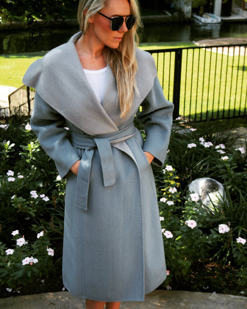 amberleaf's tweet image. Our cashmere Madeline Coat 🦋✨ - patiently waiting in our closet for the weather to cool off.