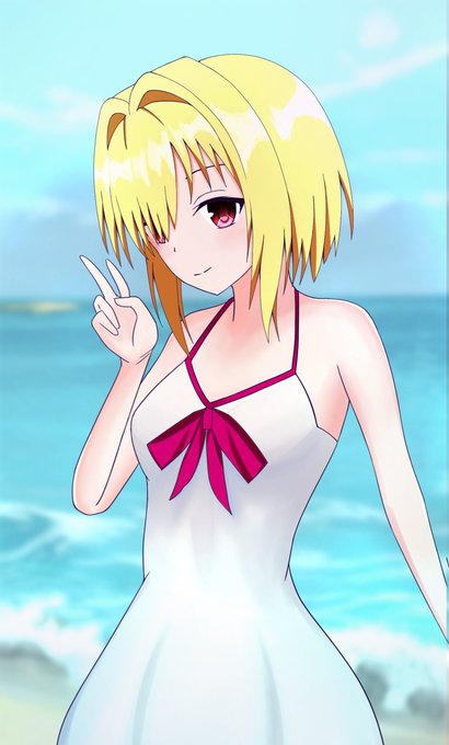 水着マシュのコスプレをしたヤミちゃん #ToLOVEる #ToLOVEるダークネス #金色の闇 #ヤミ #FGO #Fate/GrandOrder #コスプレ #マシュ・キリエライト #マシュ #水着  