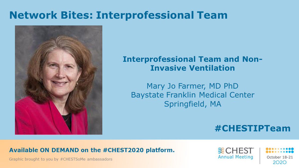 sfaiz212's tweet photo. #CHESTIPTeam promotes synergistic collaboration among all #HCW #CHEST2020 Network Bite by Dr. M. Farmer OPEN FORUM 10/27 at 11 am with talk by K. Ramirez RRT and Dr. McKelvy @McGovernPulmCC @munish_luthra #CHESTSoMe https://t.co/C3zgh5m3aZ