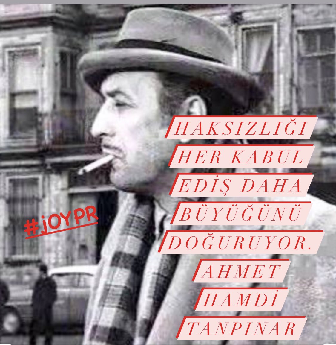 JoyPRmedya's tweet photo. Haksızlığı her kabul ediş daha büyüğünü doğuruyor.
#AhmetHamdiTanpınar
#kpss2020 #siyahbeyazask #haksızlık #joypr #SiirSokakta #edebiyat #edebiyatcılartakiplesiyor #sinema https://t.co/Fo509cX2d0