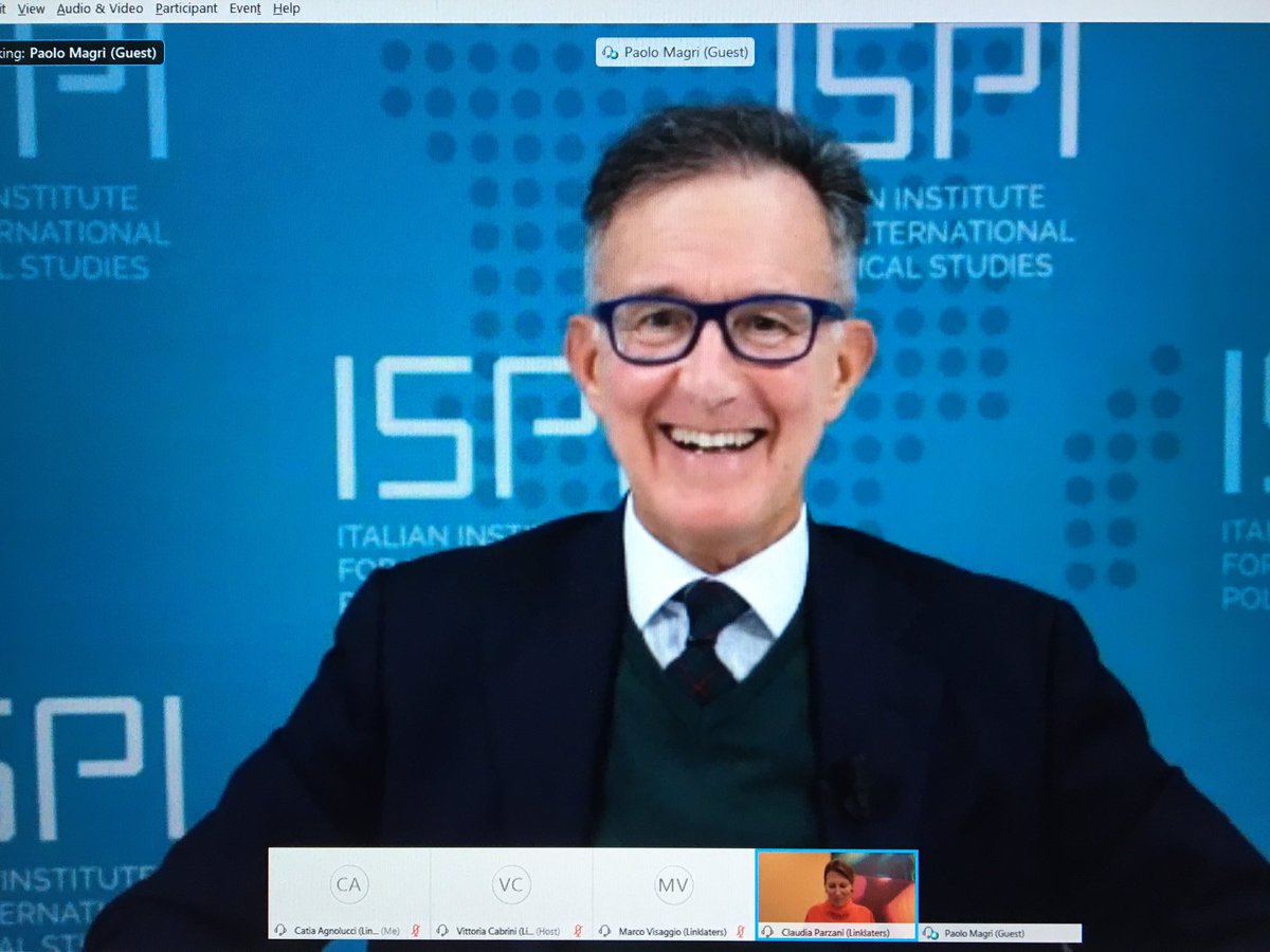Al via il webinar dal titolo “La geopolitica del coronavirus”: <a href="/ClaudiaParzani/">claudia parzani</a> introduce <a href="/paolo_magri/">Paolo Magri</a>, Executive Vice-President <a href="/ispionline/">ISPI</a>. Cambiamenti radicali o accelerazioni di trend esistenti nel mondo post covid? quali impatti subirà la globalizzazione?
Staytuned #covid19
