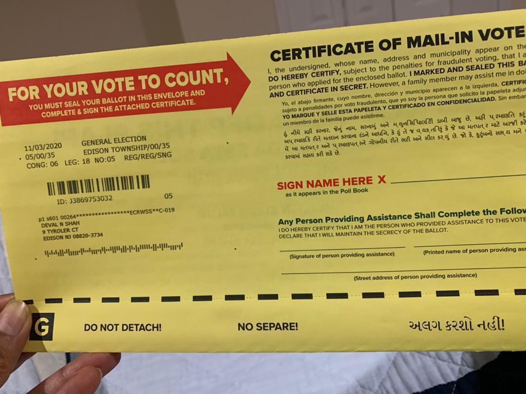 Rajiv Mehta On Twitter Gujarati Language At Usa Election Ballot Paper Proud Moment Usa India
