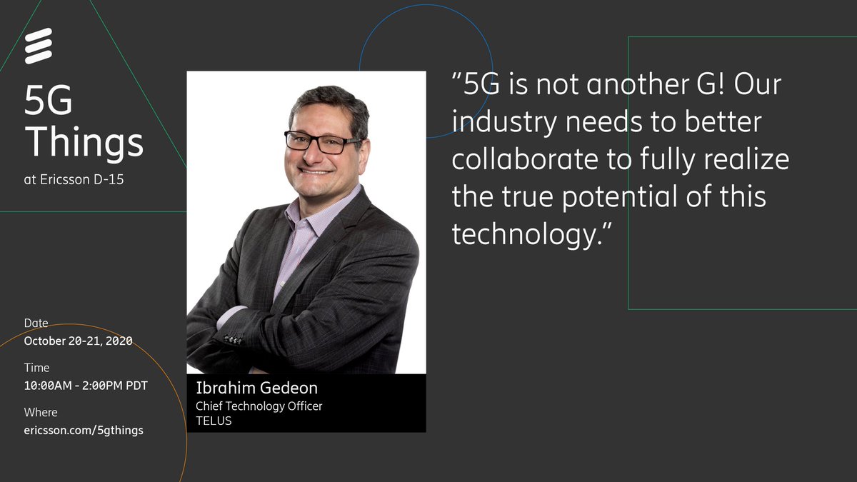 Looking forward to participate along with some of the industry's brilliant minds at #5GThings by @Ericsson (btw love the name 5G Things 😀) to share our perspective, learn from the various experiences, and align our efforts to lead the evolution of #5G!
