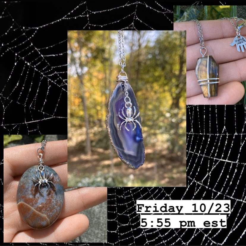 Spooky crystal necklaces this Friday at 5:55 pm est  ~~ if you wanna be reminded tap on my story countdown on Instagram (lavenderandlove3) or turn on post notifications 